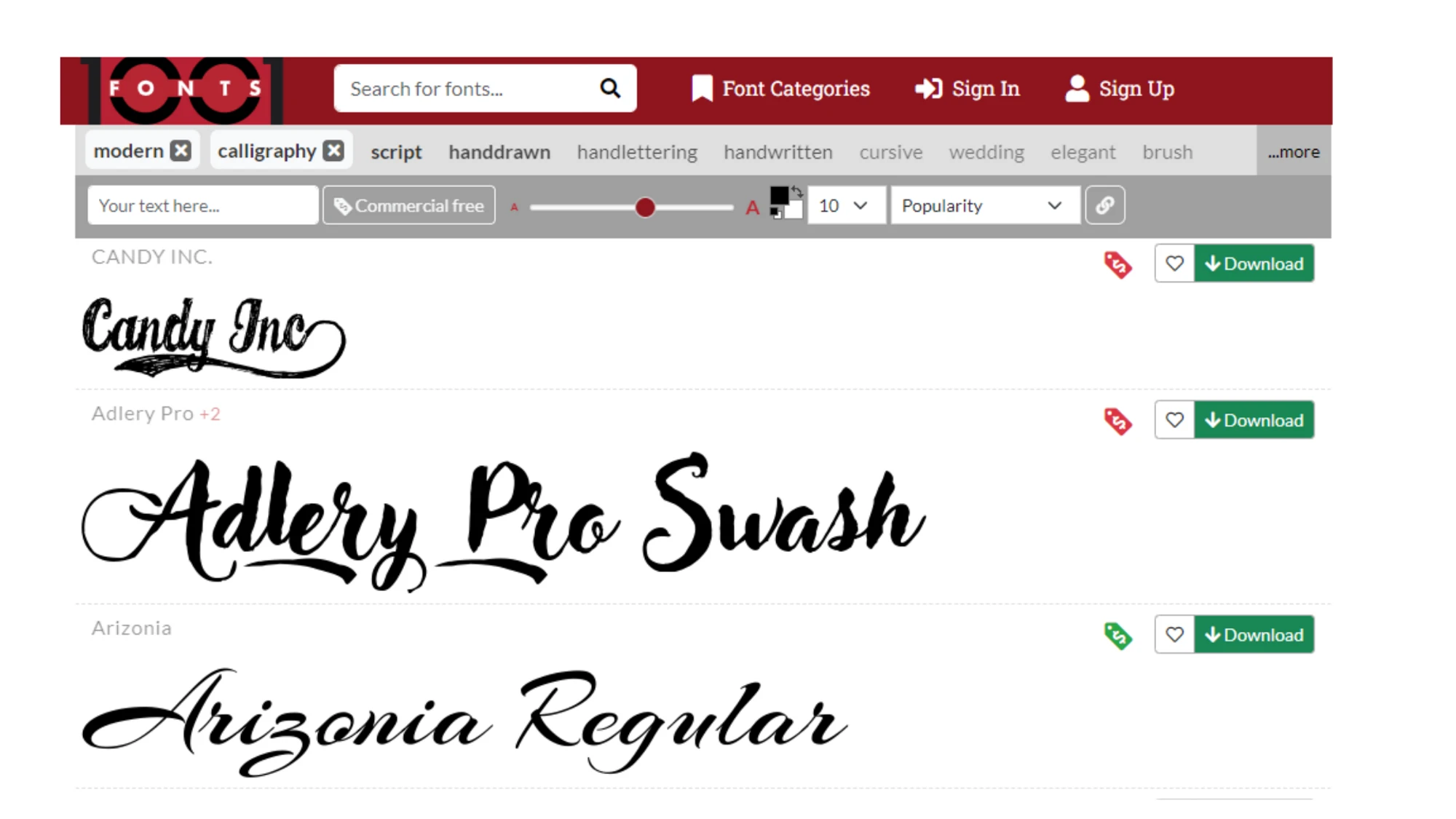 Image of Modern Calligraphy Font